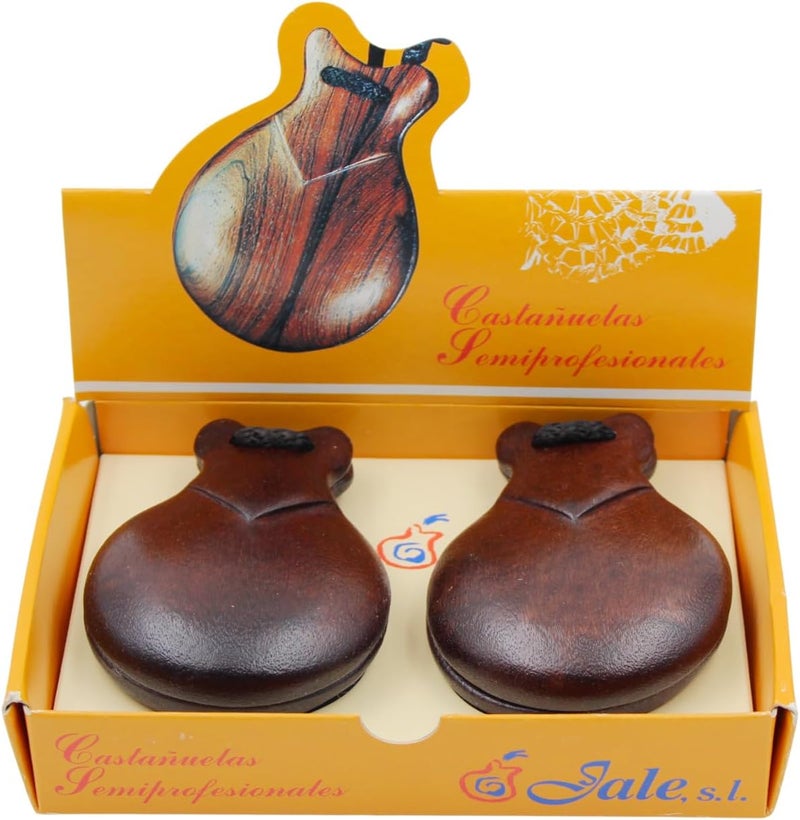 Jale Semi-Professional Flamenco Spanish Castanets - Mongoy & Nodal Wood, Dark Brown Finish, Size 8 for Dance Performances & Practice, Made in Spain - Image 4